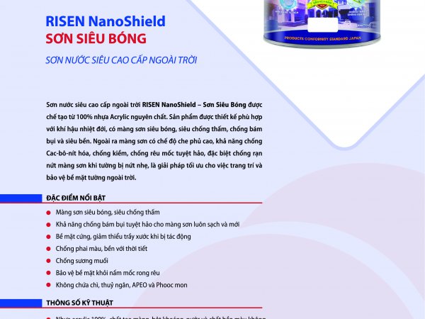 RISEN NanoShield - SƠN SIÊU BÓNG - SƠN NƯỚC NGOẠI THẤT SIÊU CAO CẤP