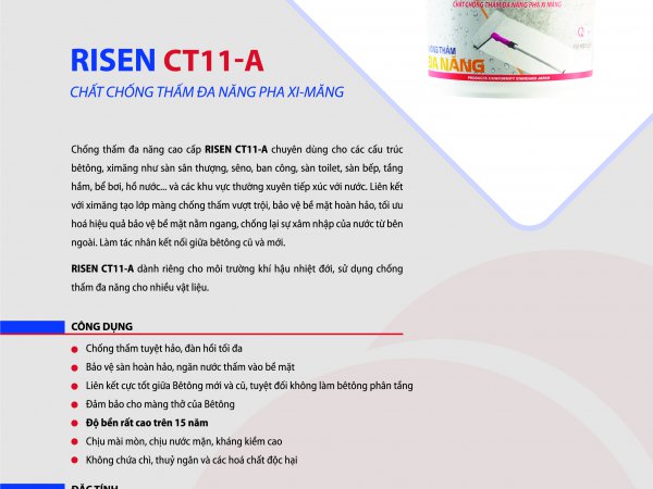 RISEN CT11 - A Chất Chống Thấm Đa Năng Pha Xi Măng